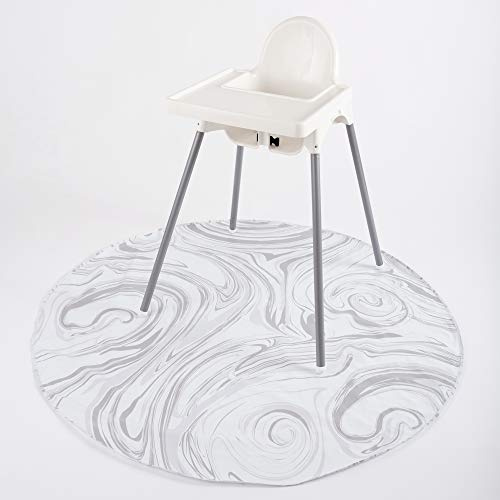 BooginHead SplatMat 52 Extra Large Waterproof Floor Mat for Under High Chair, Marble Swirl