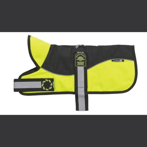 Outhwaite Animate Reflective Black/Hi-Viz Padded Harness Coat - 14, Yellow