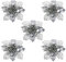 FeiliandaJJ 5Pcs Weihnachten Deko Anhänger 10cm Goldpulver Weihnachtsblume Hängende Verzierung für Babyzimmer Weihnachtsbaum Party Tür Wand Haus Deko Accessoires (Silber)