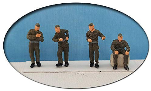 modellbahn-exklusiv NVA, 4 Soldaten für Waggon oder LKW Set 2, Spur H0, 1:87