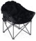 ALPHA CAMP Campingstuhl Klappbar Moonchair XXL bis 150 kg Campingstühle Tragbar Faltsessel Rund Plüsch Campingsessel mit Getränkehalter für Indoor Outdoor Camping und Garten, Schwarz