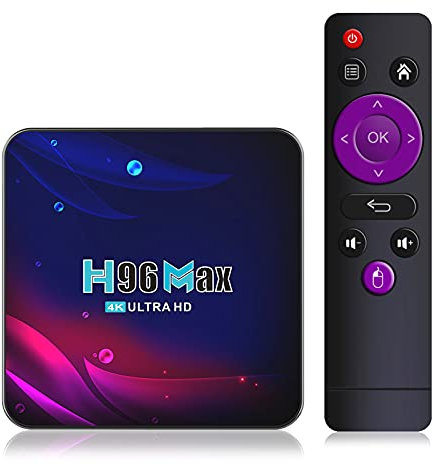 H96 Android 11.0 TV Box, 4GB RAM 64GB ROM Quad-Core 64bit, Soporte 2.4G/5G WiFi Ultra HD 4K H.265/H.264 USB3.0/USB2.0/Bluetooth 4.0, Con Control Remoto