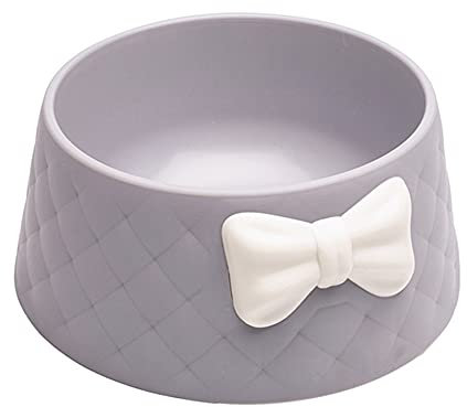 GEQIAN Gamelle de nourriture et d'eau pour chien et chat - Gamelle pour animal domestique - Joli bol pour nourriture et eau avec nœud - Étanche