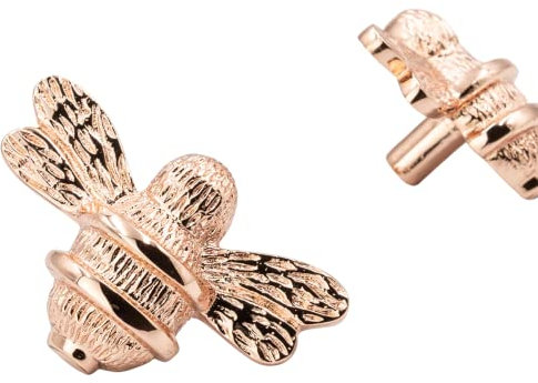 Brass bee 2 x Solid Drawer Knob Handles | Drawer Handle | Bee Cabinet knob | Cupboards, Doors, Cabinets & Drawers for Kitchen, Wardrobe, Chest, Drawer Pull (Rose Gold)