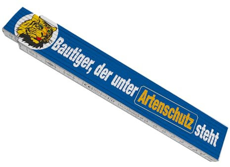 Bautiger, der unter Artenschutz steht Meterstab aus Holz in blau für Handwerker besonderer Zollstock als Geschenk für Handwerker und Liebhaber von Bauarbeiter Artenschutz