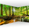 murando Eckfototapete Wald Landschaft 550x250 cm Vlies Tapeten Wandtapete XXL Moderne Fototapete Wanddeko Design Wand Dekoration Wohnzimmer Schlafzimmer Büro Flur Natur Baum grün Sonne c-B-10040-a-a