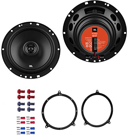 JBL Stage1 61F Lautsprecher mit Einbauset kompatibel mit Audi A6 Avant (C5/4B) 1998-2005 Türen vorne/hinten 400 W 165mm 2 Wege Koax