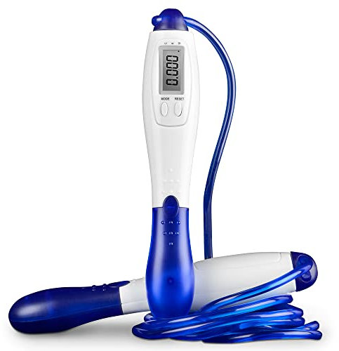 GRIDINLUX Comba de saltar Digital con Pantalla LCD y Contador Electrónico, Mango Antideslizante de Agarre PREMIUM y Cuerda 2.7M ajustable, Material de Entrenamiento Fitness