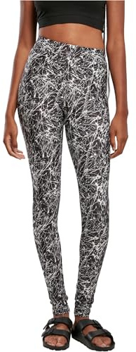 Urban Classics Ladies Soft AOP Leggings Ladies Leggings Available in Many Sizes XS - 5XL, Blackpaint, XXXXXL