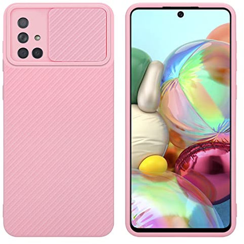 Cadorabo Hülle kompatibel mit Samsung Galaxy A71 4G Schutzhülle TPU Silikon Case Liquid Design mit Kameraschutz Slim Kratzfest Weiche Gummi mit Rundumschutz Case Hülle für Galaxy A71 4G in Rosa