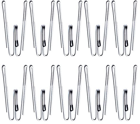 Ganci per tende in metallo, resistenti, con punta profonda (confezione da 20)