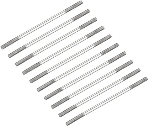 METALLIXITY Doppelseitige Stiftschrauben (M4-Gewinde 80 mm Länge) 10 Stück, 304 Edelstahl Doppelgewindestangenbolzen – für die Hauswartung