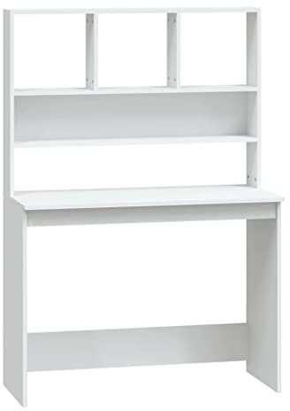 vidaXL Scrivania con Mensole Bianca 102x45x148 cm in Legno Multistrato