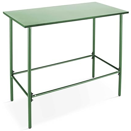 Oviala Palavas hoher Gartentisch aus Metall, Kaktusgrün, 120 cm