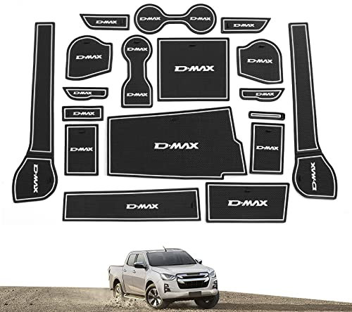 smabee Cup Holder Liner Kit for ISUZU D-MAX 2021-2023 Isuzu Rodeo Gate Slot Cup Mat Center Console Door Groove Pocket Anti-Slip Mats Interior (Right-hand drive) (WHITE)