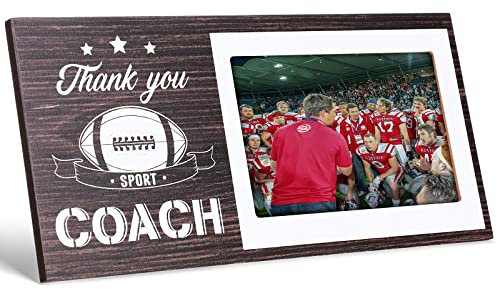 Sumind Fußball-Bilderrahmen, Fußball, Basketball, Volleyball, Trainer, Geschenk, Geschenk für Trainer, Dankeschön, 10,2 x 15,2 cm, Foto (Fußball)