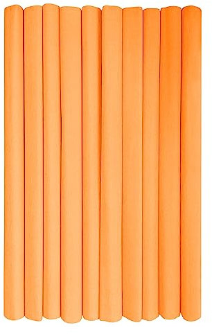 Interdruk - Crepe Paper Rolls for Kids, DIY and Decorations - Pack of 10 Reels (50cm x 200cm, 28g/m2) - 05 Light Orange, 05 Hellorange