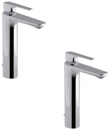 JACOB DELAFON Lot de deux mitigeurs lavabo haut Aleo+ avec bonde de vidage