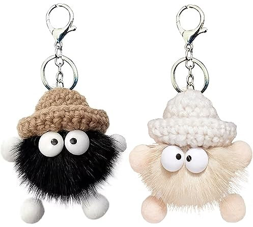 Bogoro 2 Stück Schlüsselanhänger with Niedlich Weicher Plüsch,Schlüsselanhänger plüsch,Rucksackdekorationen Auto Keychain für Motorrad,Anhänger & Glücksbringer