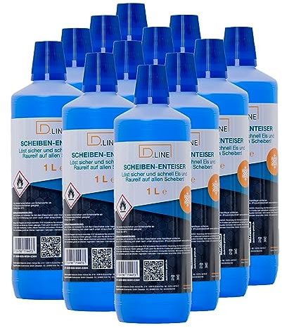 D.LINE Scheibenenteiser 1 Liter, löst sicher und schnell EIS und Raureif auf Allen Scheiben (12)