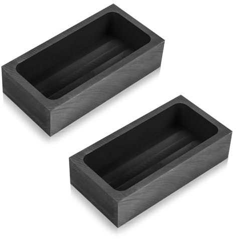 caapmony 2 StüCk 1 Kg Graphit Barren Form Tiegel Form zum Schmelzen GießEn Raffinieren Gold Silber Metall Aluminium Kupfer Messing
