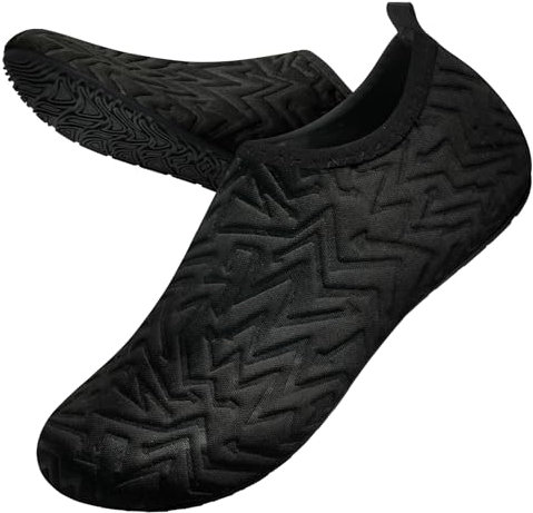 WateLves Badeschuhe Herren Damen Wasserschuhe Strandschuhe Schwimmschuhe Aquaschuhe Schnell Trocknend Barfußschuhe Breathable Surfschuhe Unisex Beach Pool Yoga(3D Schwarz 36/37)