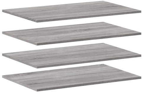 vidaXL Mensole Parete 4pz Grigio Sonoma 80x50x1,5cm Legno Multistrato