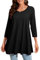 Enmain Black Tunic Tops for Women UK Long Sleeve Tops Casual Longline Ladies 3/4 Sleeves Tunics Elegant T Shirt Blouse Shirts for Leggings 4XL