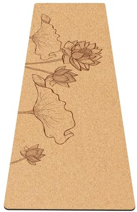 Fiita Premium Yogamatte Kork rutschfest: aus Naturkautschuk rutschfest & Kork, natürlich & nachhaltig, großzügige Maße (183x61x0,5cm), natürliche Yogamatte rutschfest Yoga Matte
