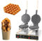 DFANCE Gaufrier Bubble Waffle,Gaufrier Oeufs de Hong Kong Antiadhésif Température 50℃-250℃,Gaufrier Electrique Commercial pour la Maison/Les cafés/Les Restaurants(Size:Double tête)