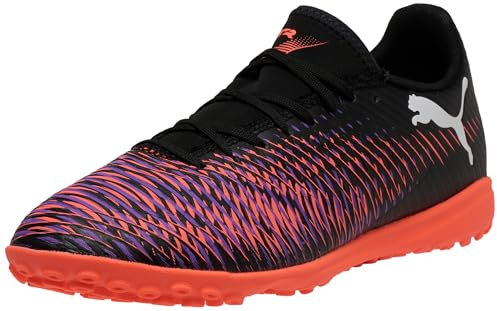 PUMA Unisex Future 8 Play TT Fussballschuh, Black White-Glowing RED, 41 EU