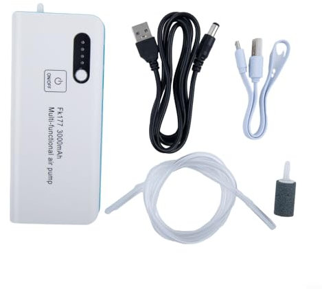 HOHOVYVY Pompe à oxygène d'aquarium, pompe à air d'aquarium, aérateur de pêche, pompe à air USB, batterie au lithium, pompe à oxygène de voiture