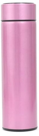 GCYEIDMA Intelligente Wasserflasche aus Edelstahl, auslaufsicher, doppelwandig, hält Getränke heiß und kalt, Temperaturanzeige Trinkflasche(Pink)