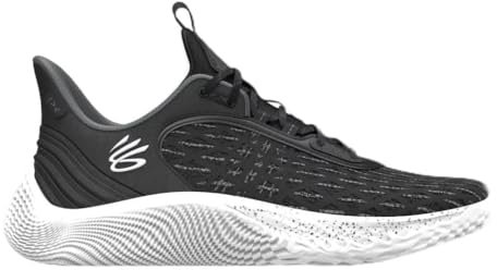 Under Armour Unisex Adult Curry Flow 9 Team Basketball Shoes, Schwarz/Weiß, 4 Big Kid
