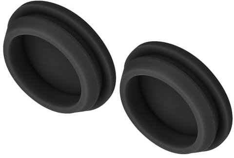 QUARKZMAN 2Pcs Cache Trou Meuble Bouchon Silicone 30mm Diamètre de Montage Noir Largeur de Rainure Étroite 2.5mm Joint de Panneau Rond pour Cloisons de Cuisine, Bouchons d'Étanchéité