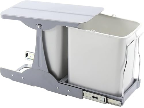 EKOTECH Patty 30 - Pattumiera da incasso 1 x 8/1 x 16 litri, in plastica, colore: Grigio