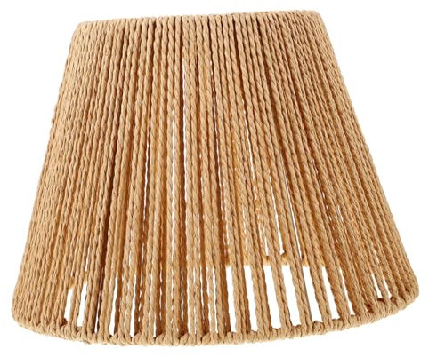 HOMSFOU Pantalla De Lámpara De Ratán Vintage Lámpara De Mesa Boho Pantalla De Campana Tejida Reemplazo Para Apliques Decoración Rústica Para Cafés y
