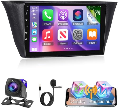 2G+64G Android Autoradio für IVECO Daily 2014-2021, Wireless Carplay & Android Auto 9 Zoll Touchscreen Radio mit WiFi/GPS/Bluetooth/EQ/FM RDS Radio+Rückfahrkamera +Mic