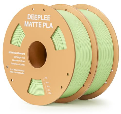 DEEPLEE Matte PLA Filament 1.75mm 3D Drucker Filament, Maßgenauigkeit +/- 0.02mm, für die meisten FDM 3D Drucker, Minzgrün 2KG