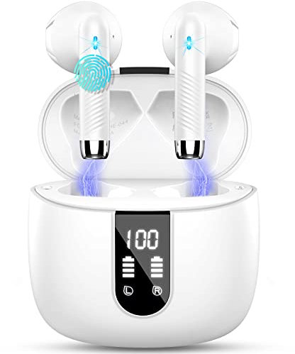 Bluetooth 5.4 Kopfhörer, In Ear Kopfhörer Kabellos Bluetooth 2025 Neu Kabellose Kopfhörer mit 4 ENC Mic, Noise Cancelling Earbuds 48Std Tiefer Bass, USB-C, IP7 Wasserdicht Sport Ohrhörer, LED-Anzeige