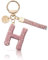 MORSUNBELA H Schlüsselanhänger Rosa Glitzer Strass Silber