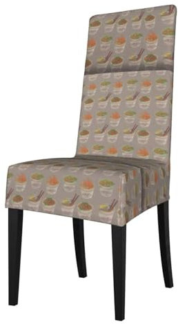 Egg Cup Noodle Ramen Chair Covers for Dining Chairs,Stretch Dining Room Chair Covers for Home Kitchen Hotel Ceremony