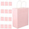 DEARMAMY 12 Pezzi Borsa borse per avvolgere shopper in carta con manici borsa di sacchetti di carta da imballaggio borse da festa carta kraft rosa
