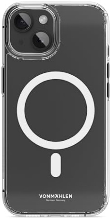 VONMÄHLEN Transparent Case – Hülle mit Anti-Gilb-Schutz, kompatibel mit MagSafe, Kamera- und Displayschutz, geeignet für iPhone 15