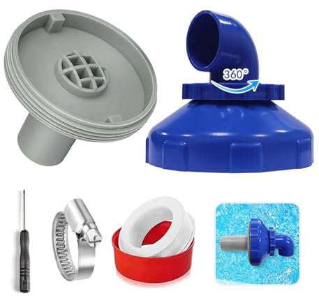 HPiano Buse Refoulement Piscine,Buse d'admission de Piscine rotative à 360°,Accessoires Piscine Hors Sol,Buse de Sortie Réglable avec Accessoires de raccordement pour Piscine Intex Bestway