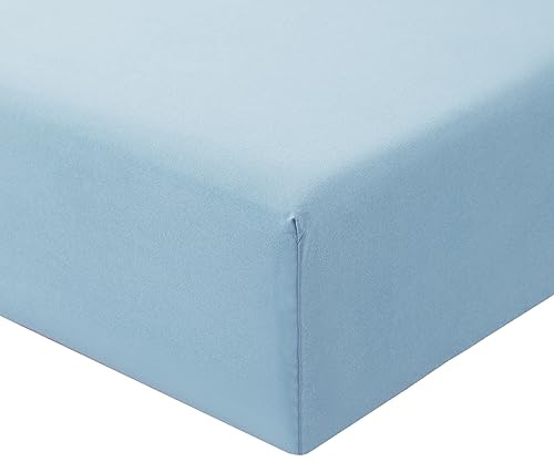 RUIKASI King Size Fitted Sheet Deep 40cm Pocket, Light Blue 150x200cm | OEKO-TEX Soft Brushed Microfiber Kingsize Bottom Sheet Ultra Deep Fit Bedsheet Machine Washable Easy Care
