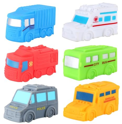 Lot de 6 jouets de bain pour bébé - Jouet de transport en voiture - Baignoire - Piscine - Plage - Jouet de bain pour enfants - Coordination œil-main
