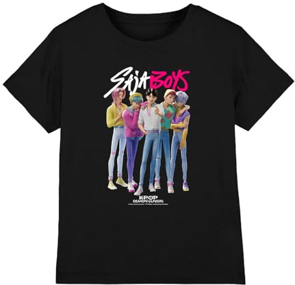 Kpop Demon Hunters Unisex Kids Kpop Demon Hunters - Saja Boys Boy Band Kids T Shirt T-Shirt (Pack of 1)