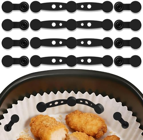 Xahpower 12 Pezzi Magneti in Silicone per Friggitrice ad Aria, Calamite Friggitrice ad Aria, Lavabile e Riutilizzabile, Accessori per Tenere Premuto Pergamena Carta