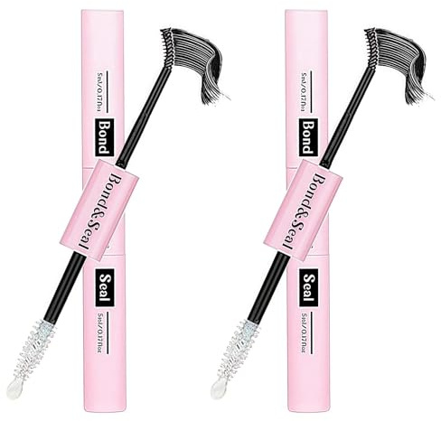 2-in-1 Lash Bond & Seal, 2pcs Strong Hold Cluster Lash for DIY Extensions. Waterproof, Latex-Based for Individual & Cluster Lashes. Long-Lasting Mascara Effect, Easy Application, Smudge-Proof